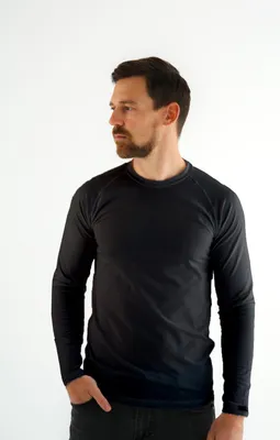 Immagine prodotto di Camicia a maniche lunghe da uomo nera nanosilver®, taglia: S