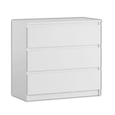 Produktbild von YUMEBLY Kommode mit 3 Schubladen | Schubladenschrank 80x75x40 cm | Für Schlafzimmer, Wohnzimmer, Büro, Kinderzimmer | Modern & geräumig | Weiß
