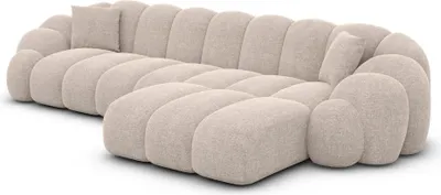 Produktbild von Strukturstoff L-Form Sofa Liora Beige Rechts