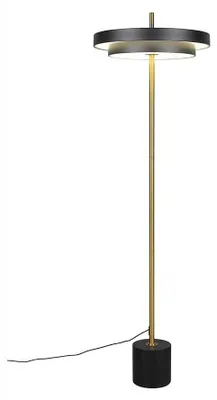 Image de Lampadaire LED, noir doré, variateur d'intensité tactile, CCT, H 138 cm