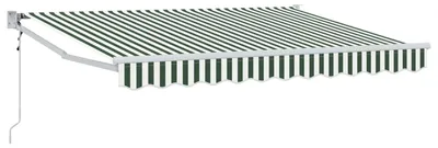 Produktbild von Elektrische ausziehbare Markise Grün und Weiß 3,5 x 2 m