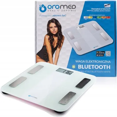 Zdjęcie produktu dla Oromed ORO-SCALE BLUETOOTH WHITE, Elektroniczna waga osobista, 180 kg, 100 g, Biały, kg, Prostokąt