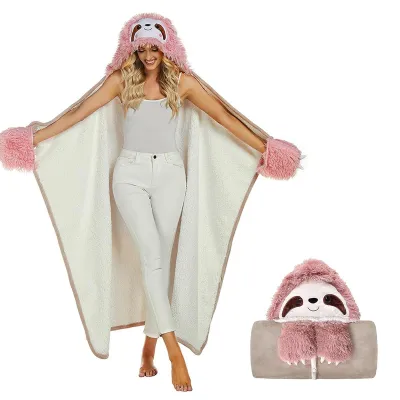 Produktbild von Solidchoice – Rosa Fleece-Decke, komfortable und tragbare Decken für Erwachsene