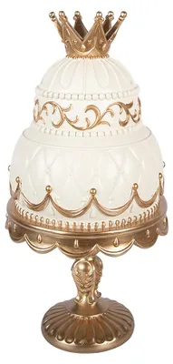 Obrázek produktu pro Clayre & Eef Dekorativní figurka – dort, Ø 19 x 38 cm, béžová, plast
