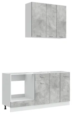 Immagine prodotto di vidaXL Modulo cucina LYON, 5 pezzi, grigio cemento, materiale composito di legno