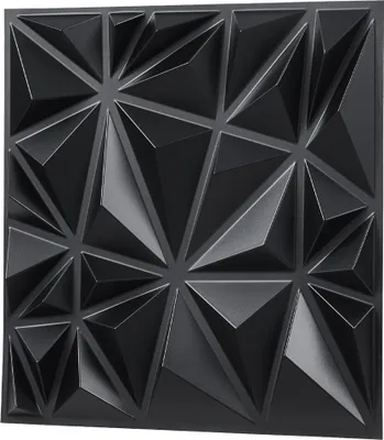 Obrázek produktu pro 3D stěnové panely, balení 33 ks, 30,1 x 30,1 cm, PVC, pokrytí 3 m², diamantově černá