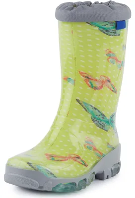 Produktbild von Ladeheid Kinder Mädchen Jungen Gummistiefel Regenschuhe LARB015 (Grün Schmetterling, 25)