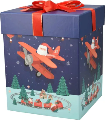 Produktbild von Geschenkboxen mit Weihnachtsmann, 26 und 23 cm, 2er-Set
