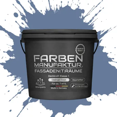 Produktbild von Farben Manufaktur Silikonharz-Fassadenfarbe – Taubenblau RAL 5014 – 10 L