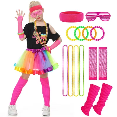 Immagine prodotto di Solidchoice - Costume anni '80 per bambini con gonna a balze