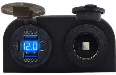 Produktbild von ProRide 12V USB-C Aufputz-Steckdose, 3 Ports, QC3.0, 12/24V, Blau