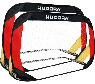 Produktbild von HUDORA Pop Up Fußballtor 2er Set, (schwarz/rot/gold)