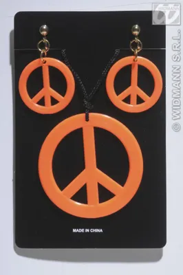 Produktbild von Peace Kette mit Ohrringen neon orange