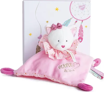 Produktbild von Doudou Geschenkset - Plüsch-Fliegenpilz rosa Katze 20 cm