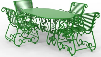 Produktbild von Casa Padrino Jugendstil Schmiedeeisen Gartenmöbel Set - Verschiedene Farben - 1 Ovaler Gartentisch & 4 Gartenstühle mit Armlehnen - Jugendstil Schmiedeeisen Garten & Terrassen Möbel