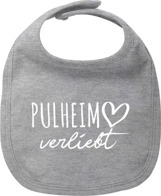 Produktbild von Huuraa Baby Lätzchen Pulheim verliebt Heather Grey Klettverschluss  Baumwolle Latz Geschenkidee