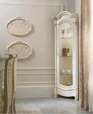Produktbild von Klassische Eckvitrine Eckschrank Glas Holz Vitrine Möbel Glas Schrank Vitrine