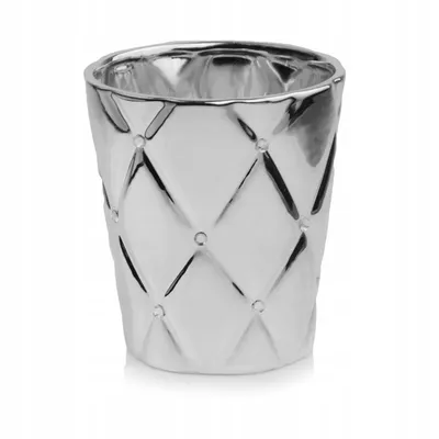 Produktbild von Keramik Blumentopf Glamour Zirkonia 15 cm silber