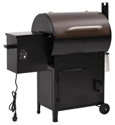 Zdjęcie produktu dla Grill Na Pellet Z Kominem, Czarny, 104 Cm, Żelazo Lumarko!