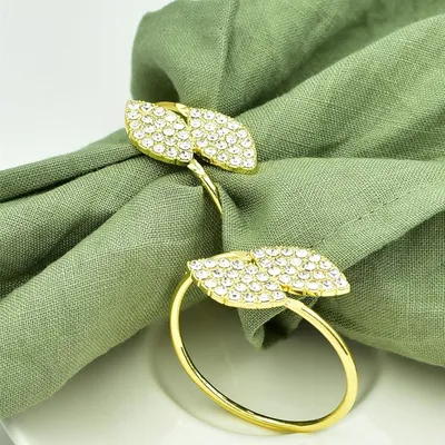 Produktbild von Elegante metallene Serviettenringe - Set von 12 - goldfarben - hochwertige Legierung - 4,6 x 2,3 cm