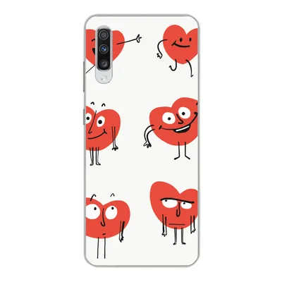 Produktbild von MuchoWow® Handyhülle Schutzhülle Hülle für Samsung Galaxy A70 Eine Illustration von neun Herzen mit Emotionen Silikon Softcase Handy Hülle - Schutzhaube