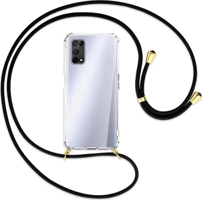 Produktbild von Handykette Backcover-Schutzhülle mit Band (Metall goldfarben) für Realme 7 5G / V5 5G - schwarz