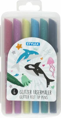 Produktbild von Stylex Glitzer-Fasermaler, 6 Stück 64016
