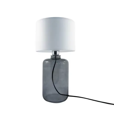 Image de Lampe de table avec abat-jour Samasun, blanc fumé, 1xE27x40W, verre, dimensions : 41x22x22 cm, IP20, Zuma Line