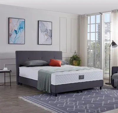 Produktbild von Boxspringbett Modell 214, 160x200cm, H3/H4, Bonell- & Taschenfederkern, 30cm Matratze, freischwingend