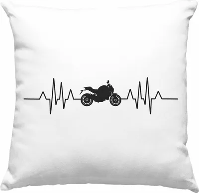 Produktbild von Trendation - Motorradfahrer Geschenk für Männer Motorrad Deko-Kissen mit Füllung 40x40 mit Spruch  Deko-Kissen mit Füllung 40x40 Biker Herren  (Blau)