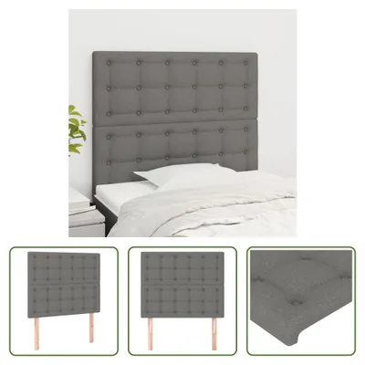 Produktbild von The Living Store Kopfteile 2 Stk. Dunkelgrau 80x5x78/88 cm Stoff