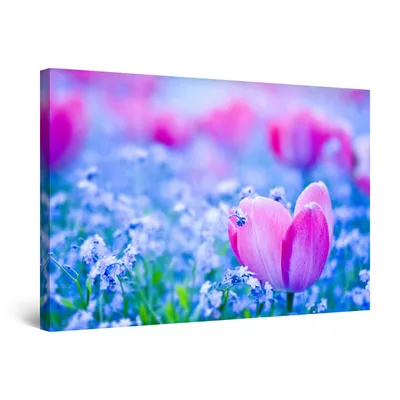 Produktbild von Startonight Obrázky Květinové představení, Obrazy na plátně Moderní umění, Příroda Obrazy na zeď XXL 80 x 120 cm, Obraz Den Noc
