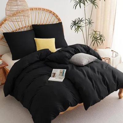 Produktbild von Unyqoos® 4-teiliges Mikrofaser-Bettwäsche-Set 135 x 200 cm + 2×80 x 80 cm, atmungsaktiv & formstabil, mit Reißverschluss, Eckbändern und Umschlagkissen