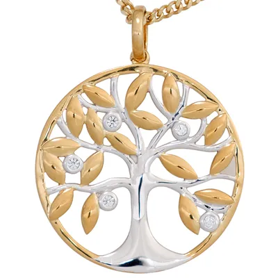 Produktbild von JOBO Anhänger Baum 585 Gold Gelbgold teilrhodiniert 5 Diamanten Brillanten 0,06ct.