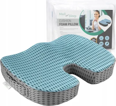 Obrázek produktu pro Modrý ortopedický podsedák, profilovaný z paměťové pěny, do auta, kanceláře, domácnosti