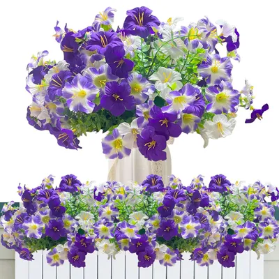 Imagen del producto de Flores artificiales para exteriores, 8 unidades, resistentes a los rayos UV, resistentes a la intemperie, ideales para terrazas y jardines