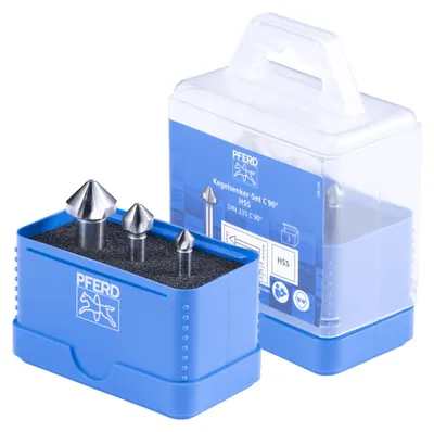 Immagine prodotto di Set di frese coniche HSS PFERD TOOLS, 3 pezzi, DIN 335 C 90°