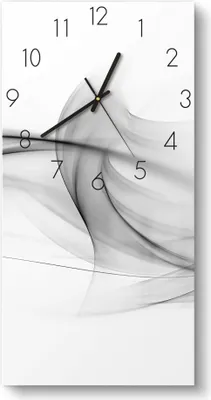 Produktbild von DEQORI Glasuhr 30x60 cm Zahlen 'Rauchige Nebelschwaden' Wanduhr Glas Uhr Design leise