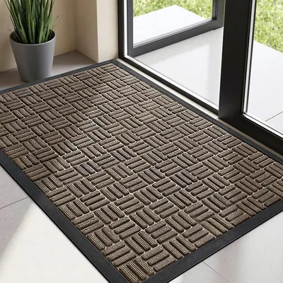 Produktbild von Fußmatte Rechteckig 43 x 75 cm Braun Schmutzfangmatte Waschbar