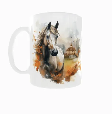 Produktbild von Becher 300ml Aquarell Pferd Pferd Dorf v6