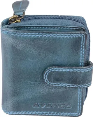 Produktbild von schicke Geldbörse Damen Leder Portemonnaie, blau