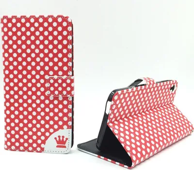 Produktbild von Handyhülle Tasche für Handy Alcatel One Touch Idol 3 (5,5') Polka Dot Rot