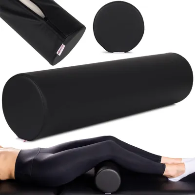 Immagine prodotto di Rotolo di posizionamento Habys, rotolo completo, cuscino per il collo, cuscino di posizionamento, rotolo per il collo, rotolo per le ginocchia per massaggi e terapia, rotolo per il fitness, 15x60cm nero