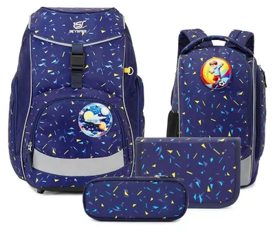 Produktbild von Schulranzen Set 5-teilig für Jungen Mädchen 1. Klasse Blau
