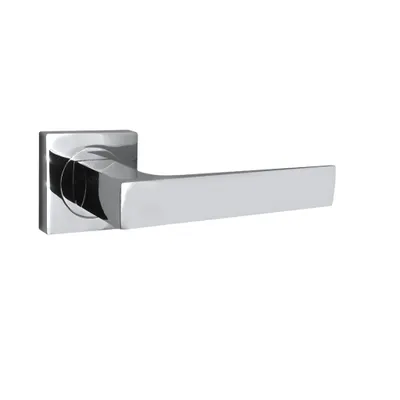Produktbild von Domino Türgriff QUADRADO-QR M6 ohne Schlossrosette quadratischen Rosetten Türklinke für Zimmertür, Türbeschläge aus Aluminium glänzendes Chrom