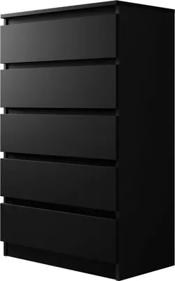 Produktbild von MIRJAN24 Kommode Malwa M5, Stilvoll Sideboard mit 5 Schubladen, Schlafzimmer Highboard, Modern Kollektion (Schwarz)