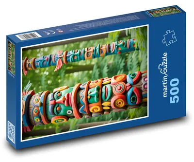 Produktbild von martinpuzzle - Puzzle 500 Teile - Eingeborenentotem