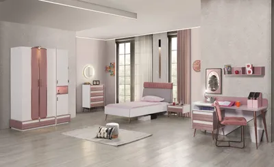 Produktbild von Kinderzimmer Set Rosee in altrosa/weiss