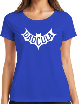 Produktbild von DADCULA Vatertag Papa Lustig Halloween Vampir Fledermaus Humor Damen T-Shirt, Blau, XXL