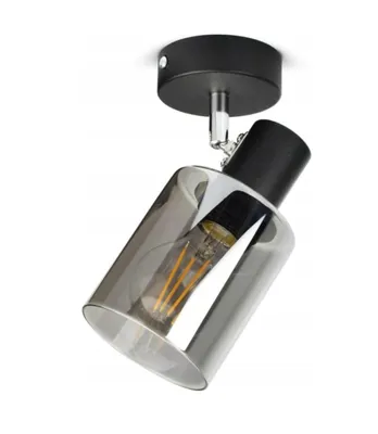 Produktbild von FKL DESIGN Home Deco Deckenlampe Deckenleuchte Schwarz 1-flammig E27 Glas Lampenshirm Lampe aus Serie N535 (DRP1)